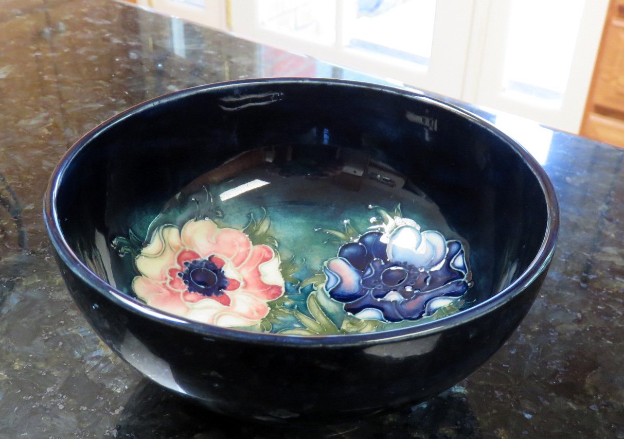 Moorcroft Hibiscus Cobalt Vase